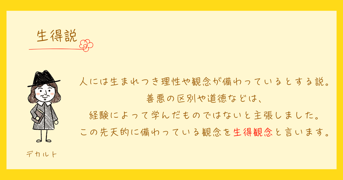 生得説 デカルト 心理学