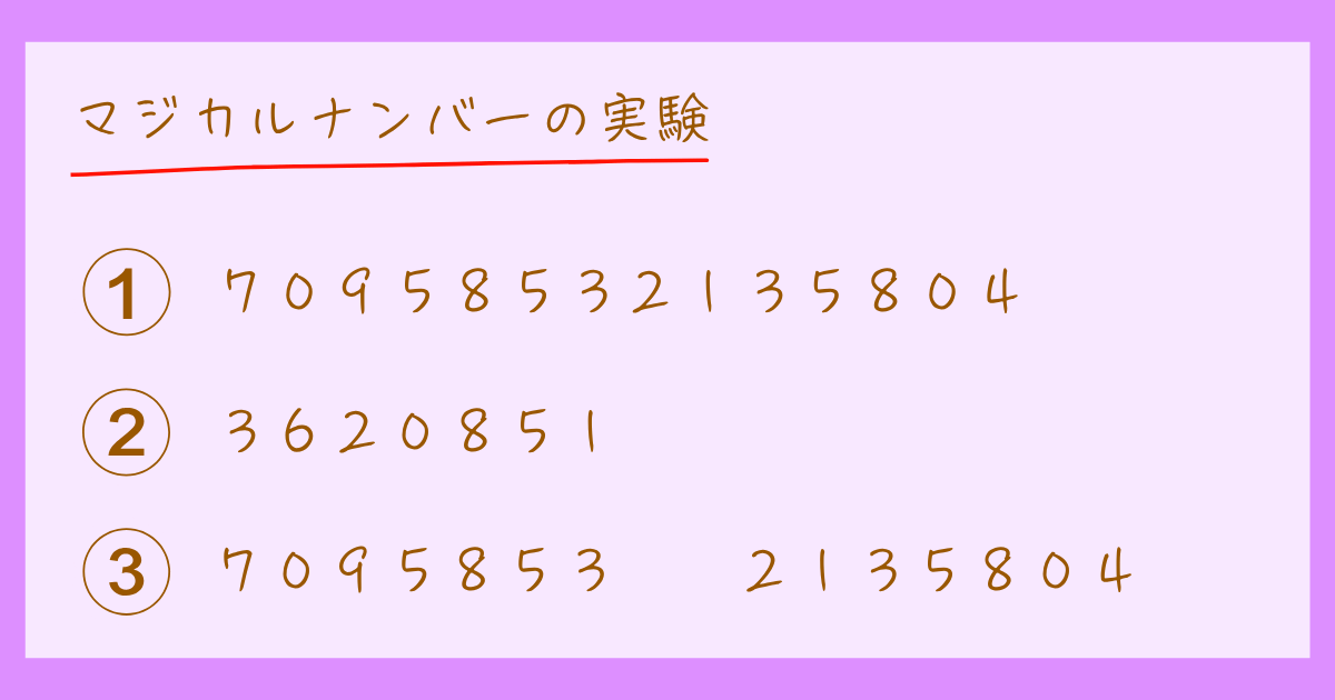 マジカルナンバー7±2