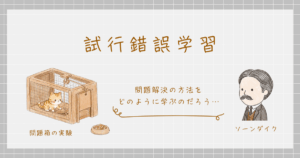 試行錯誤学習　ソーンダイク　問題箱　効果の法則