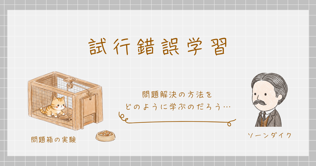 試行錯誤学習　ソーンダイク　問題箱　効果の法則