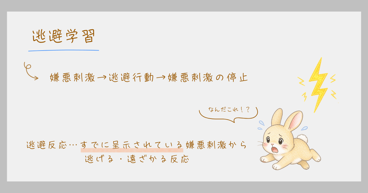 逃避学習 回避学習 学習の二要因説 マウラー 学習心理学 オペラント条件づけ スキナー